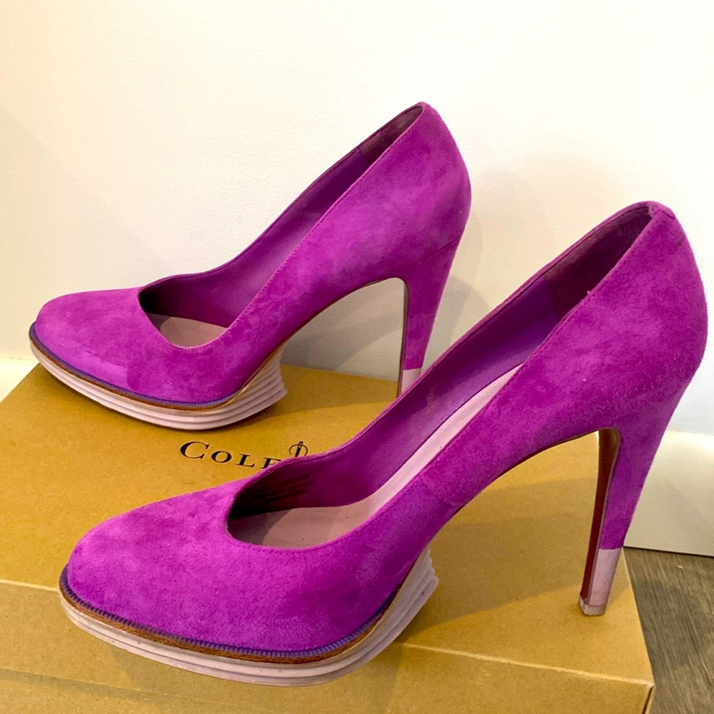 Cole Haan Nike Lunargrand Chelsea Pumps Size 9 suede Aster Purple